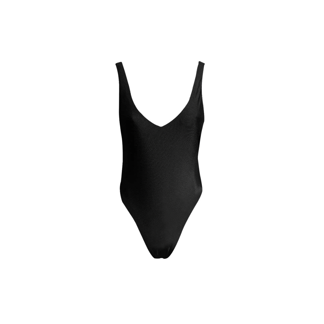 Traje de baño enterizo negro sin espalda