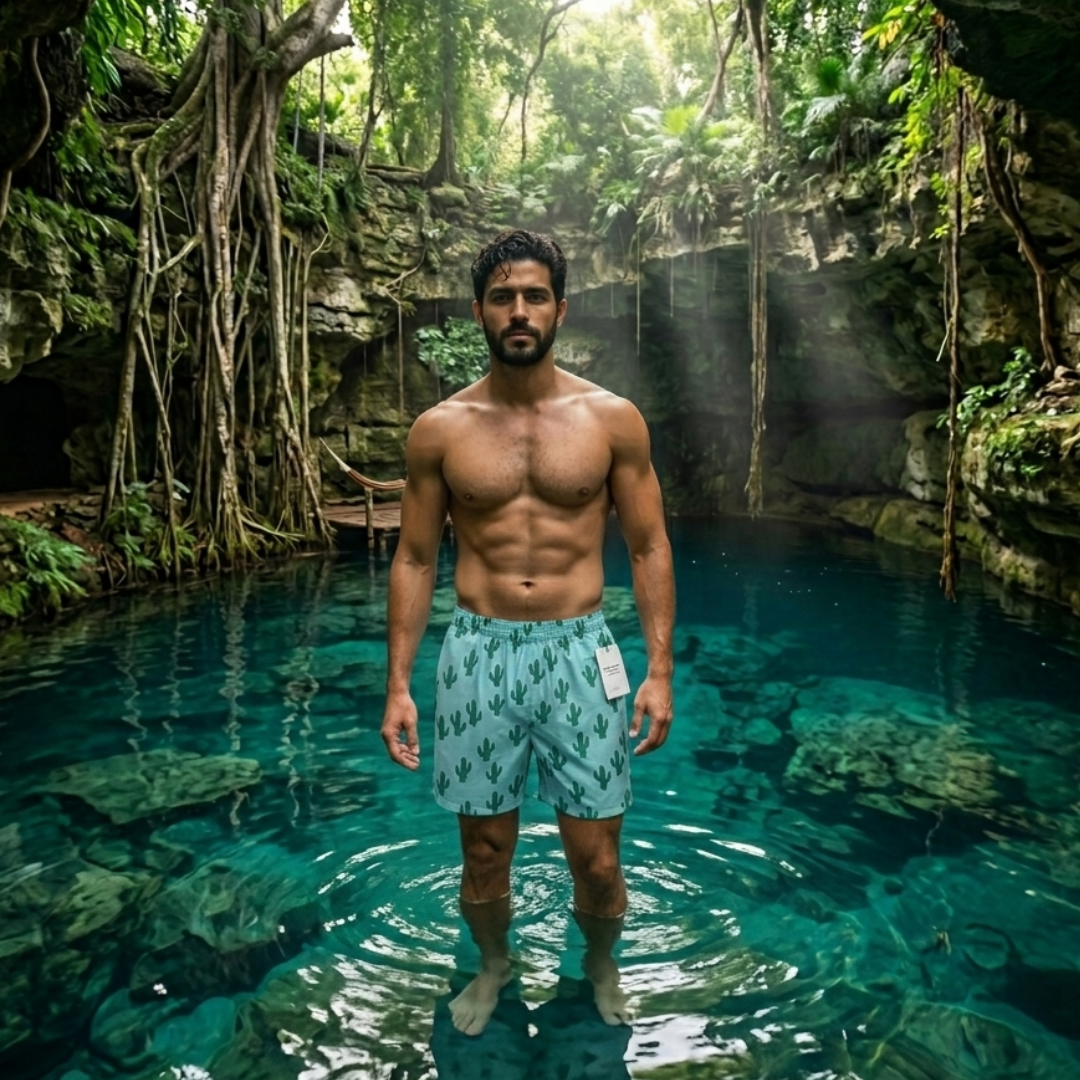 Cyan Cactus Shorts