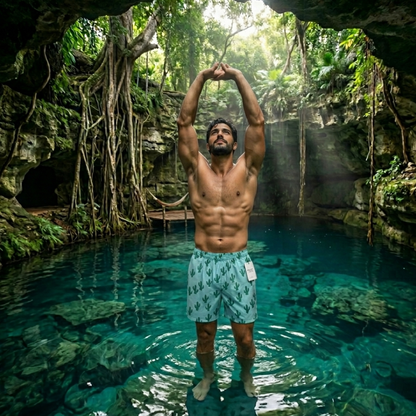 Cyan Cactus Shorts