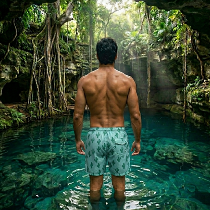 Cyan Cactus Shorts