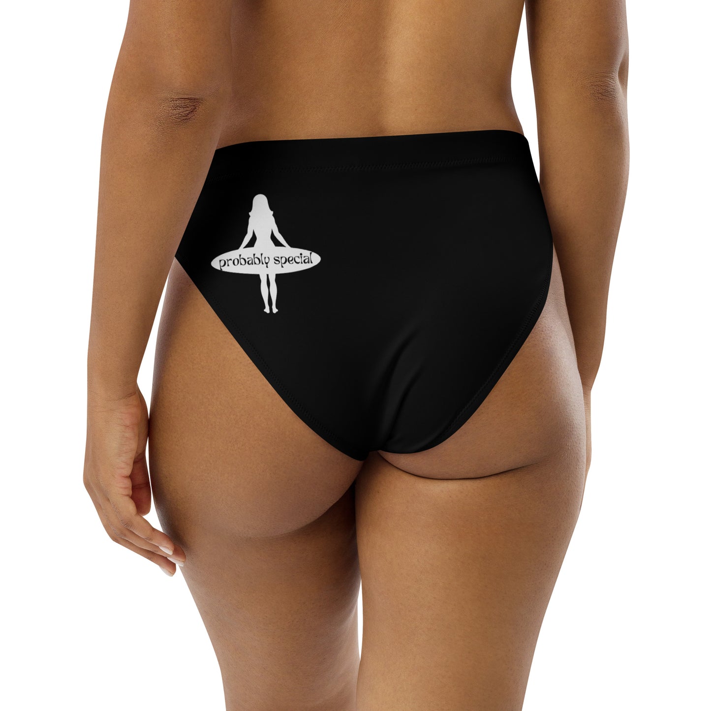 Classic Black PS logo Recycled High-Waisted UPF 50+ Bikini Bottom