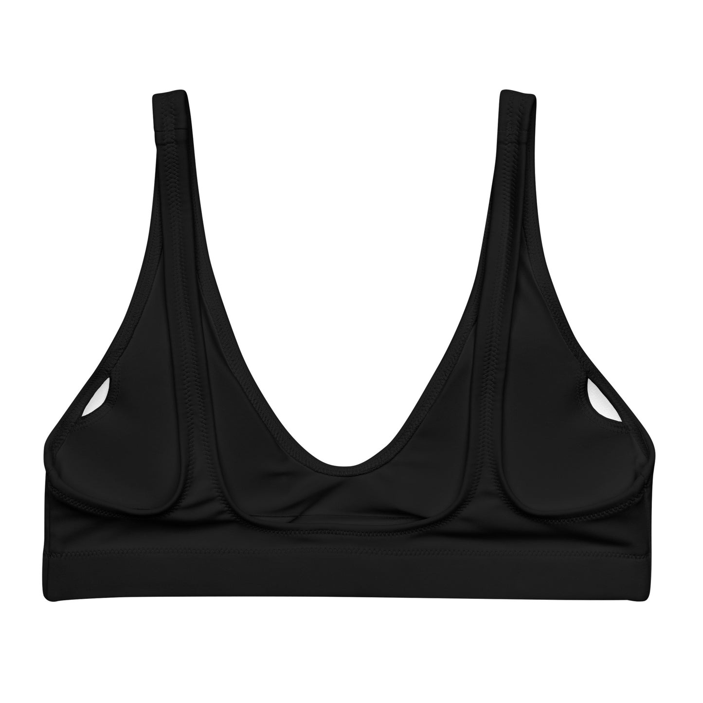 Classic Black Recycled Bikini Top with padding UPF 50 +