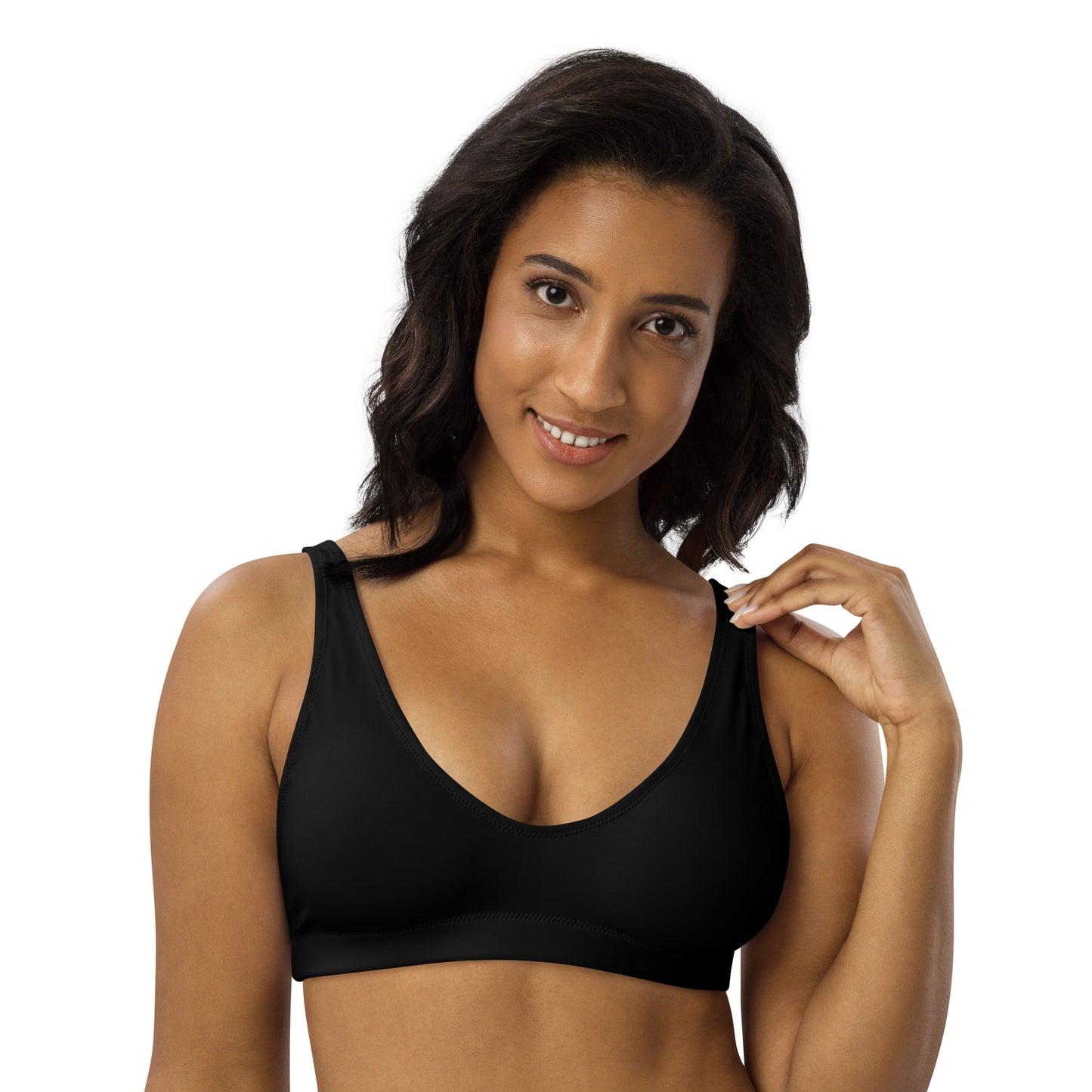 Classic Black Recycled Bikini Top with padding UPF 50 +