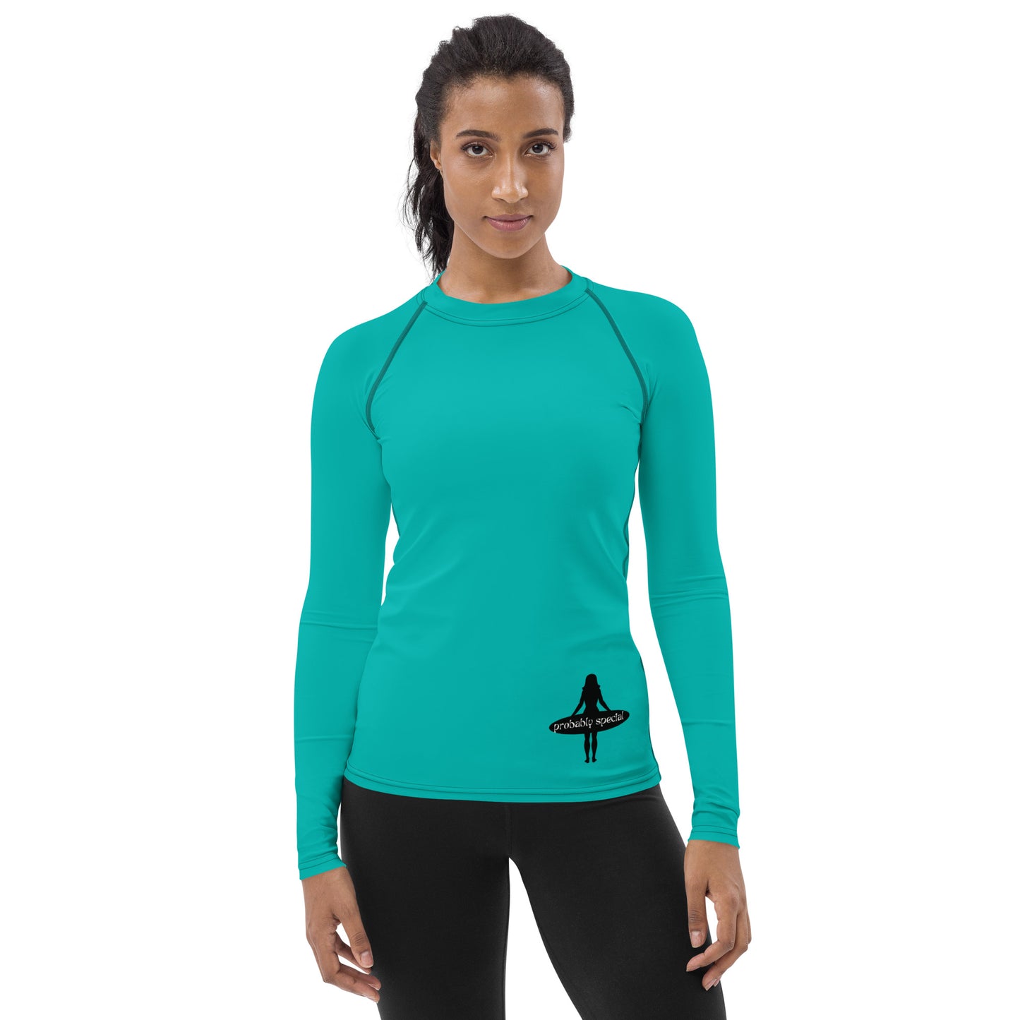 Cyan Green Quality over Quantity UPF 50+ Rash Guard