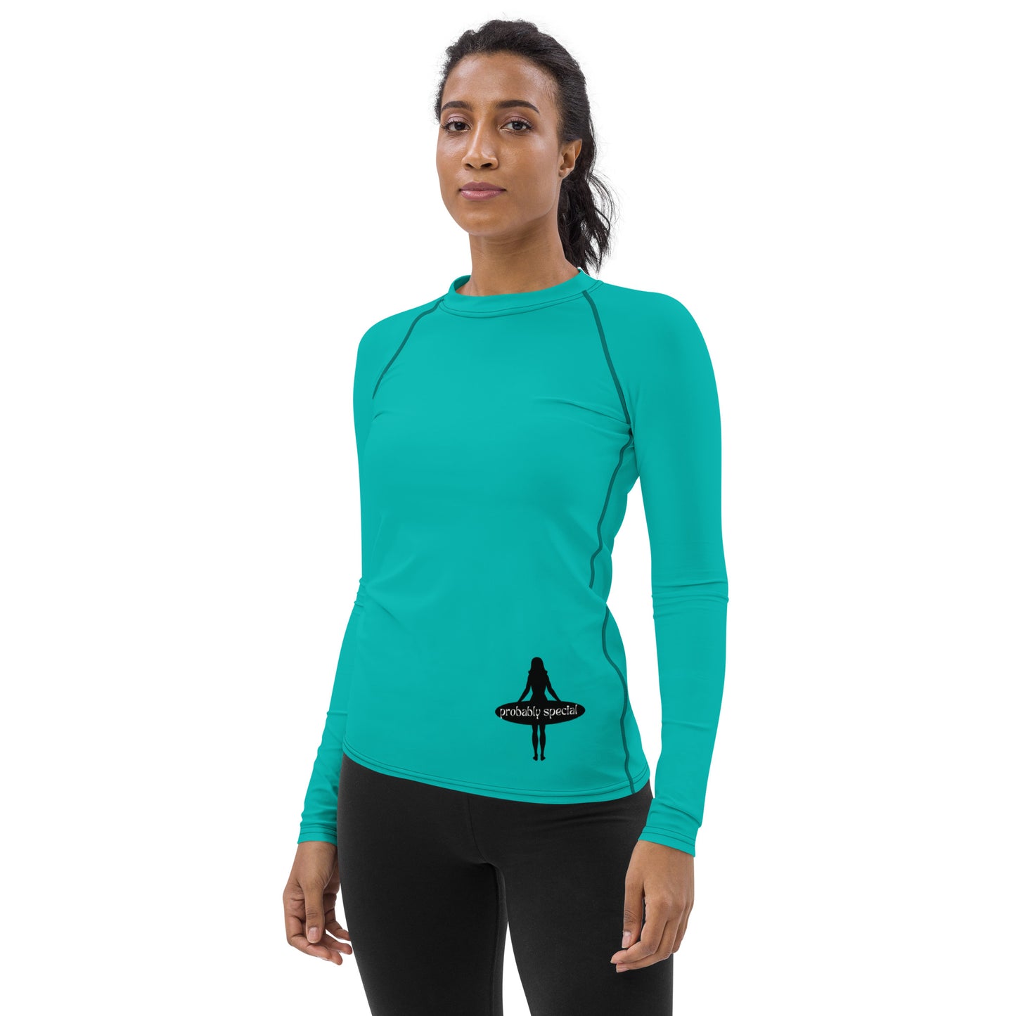 Cyan Green Quality over Quantity UPF 50+ Rash Guard