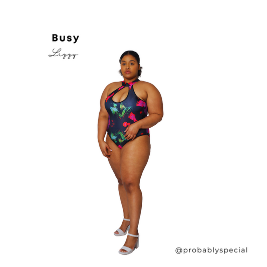 Busy Lizzy Keyhole Halter One Piece