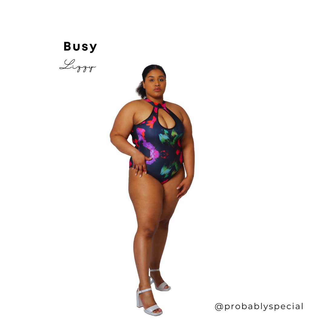Busy Lizzy Keyhole Halter One Piece