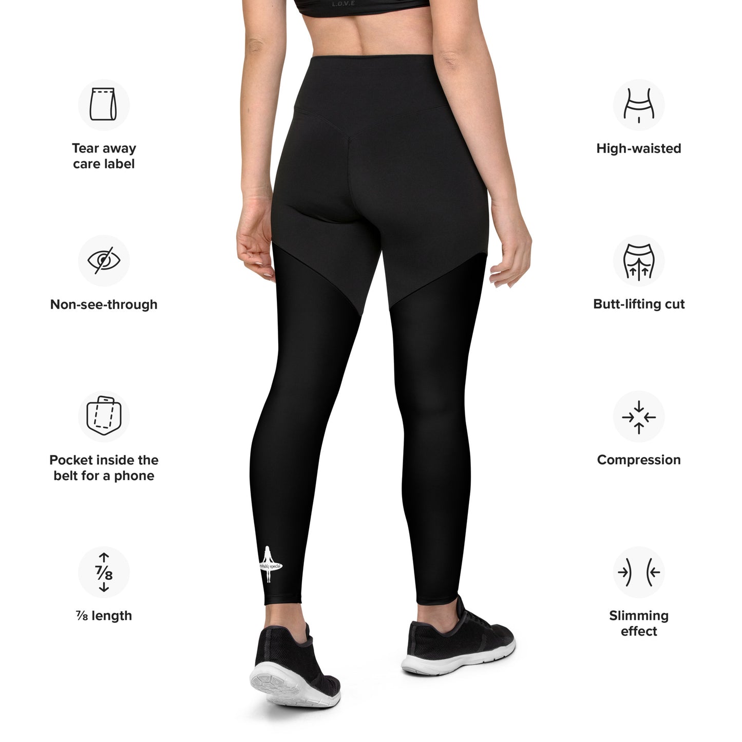 Classic Black Performance Leggings with Pocket