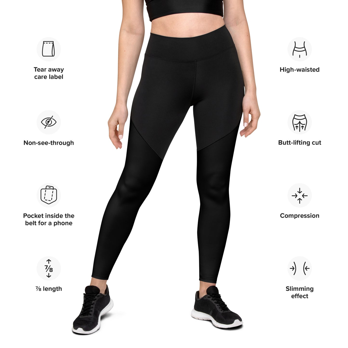 Classic Black Performance Leggings with Pocket