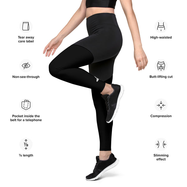 Classic Black Performance Leggings with Pocket