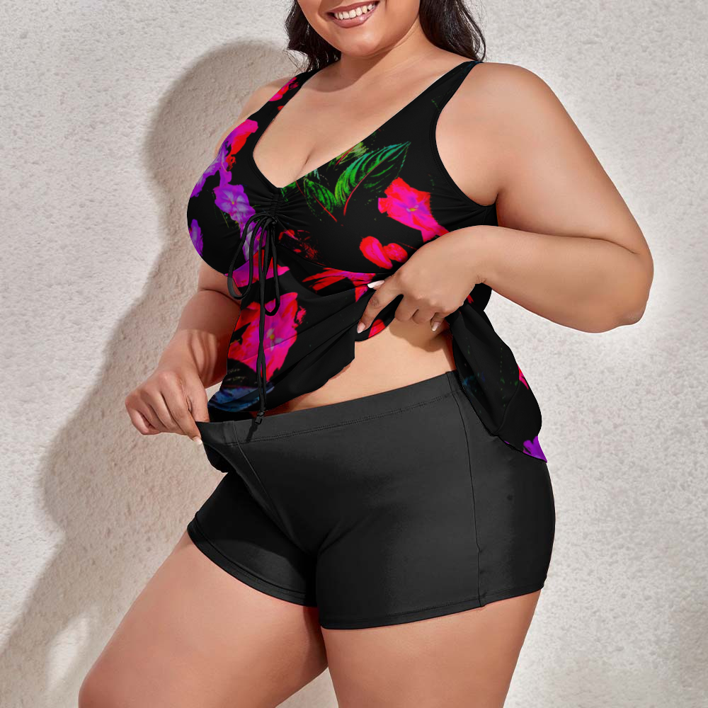 Busy Lizzy Plus Size Two Piece Tankini with Short